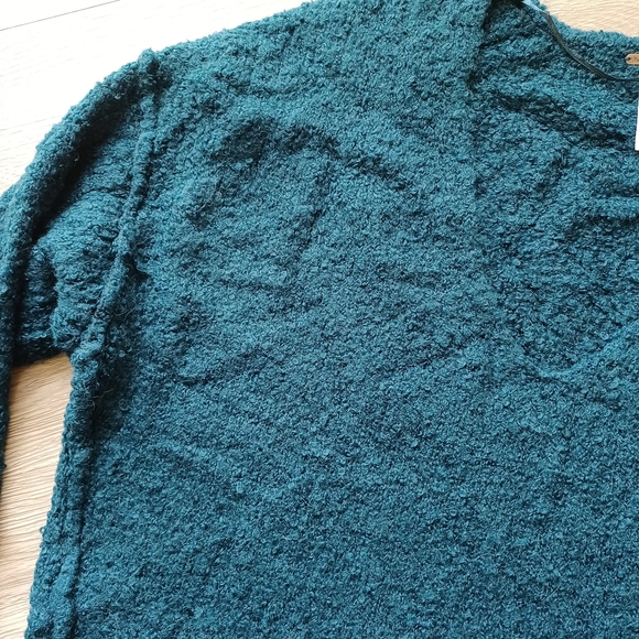Free People Womens Alpaca Blend Sweater Oversized Soft Fuzzy Teal Long Sleeve - Picture 5 of 16